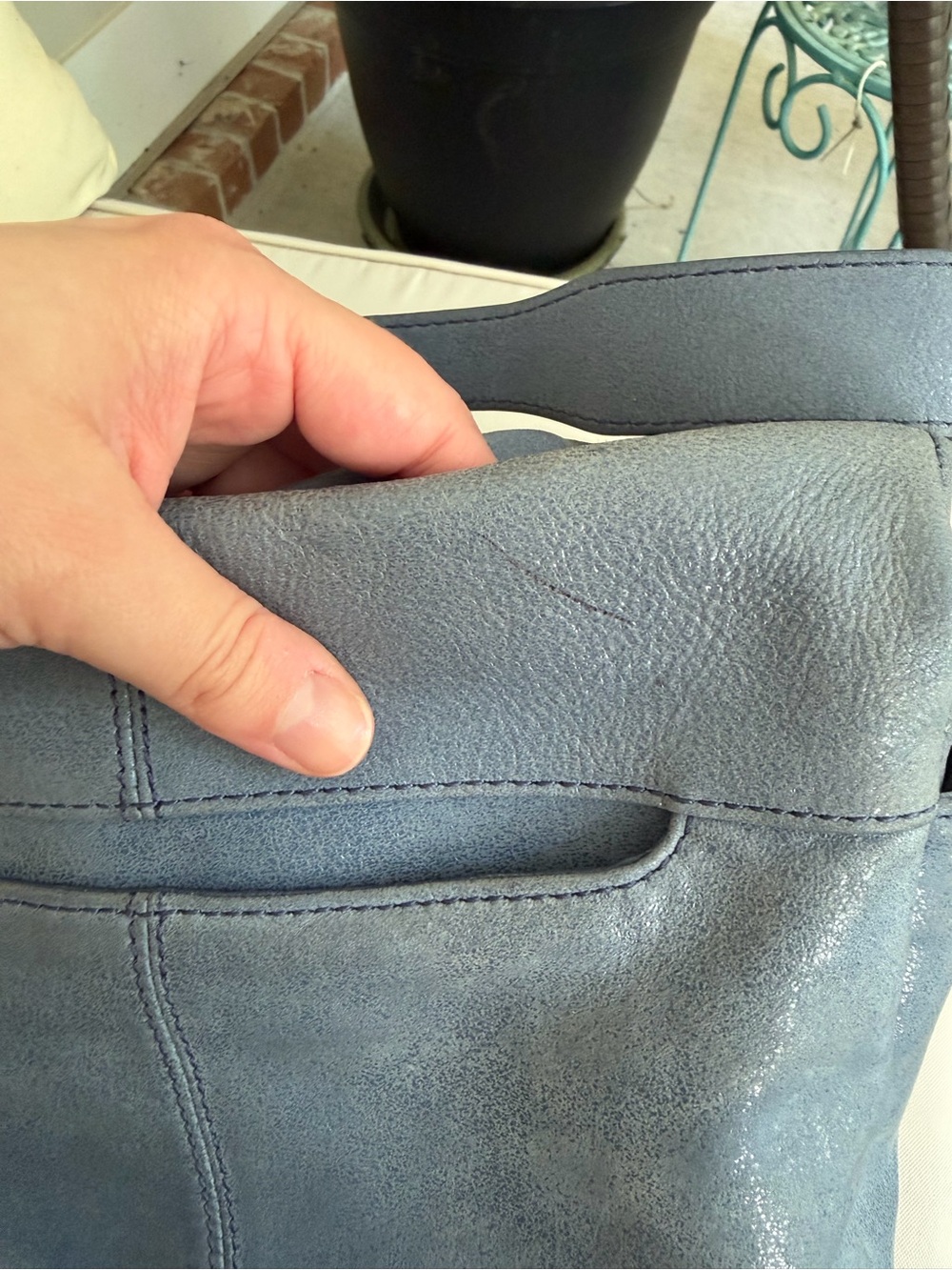 HOBO Azure Shimmery Slate Blue Crossbody - Picture 12 of 14